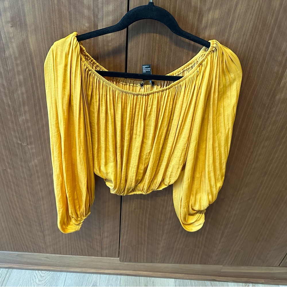 Forever 21 SP Long Sleeve Yellow Blouse